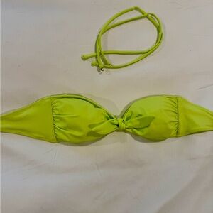 Victoria's Secret Neon Lime Bandeau Bikini Top with Removable Strap